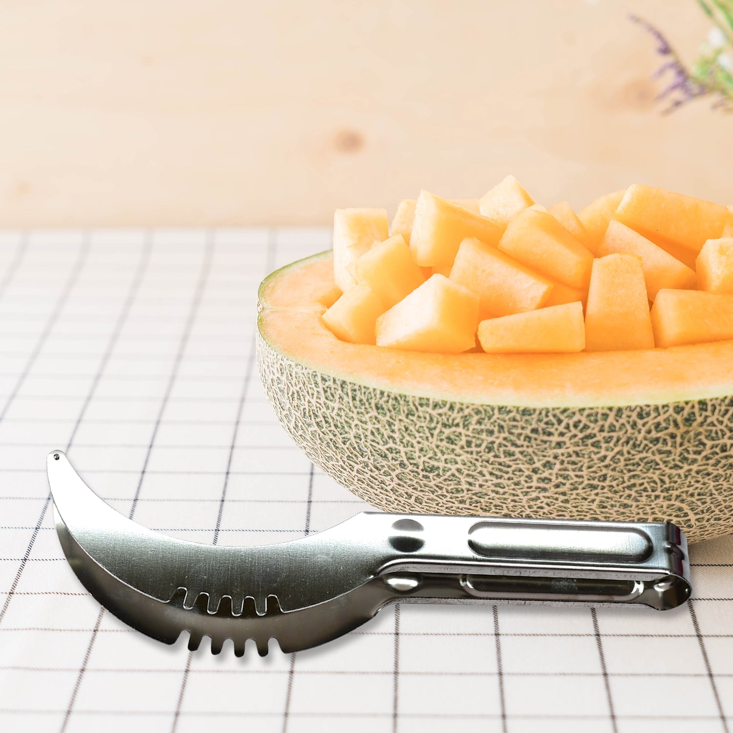 2981 Watermelon Cantaloupe Slicer Stainless Steel Knife Corer Fruit Vegetable - Tools Kitchen Gadgets Melon Slicer Cutter Melon Fruit DeoDap 2981 Watermelon Cantaloupe Slicer Stainless Steel Knife Corer Fruit Vegetable - Tools Kitchen Gadgets Melon Slicer Cutter Melon Fruit DeoDap